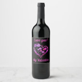 Gorgeous valentine wine bottle personalized ワインラベル (正面)