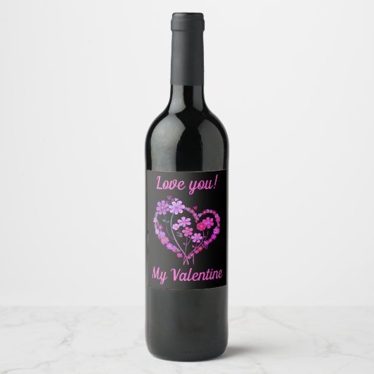 Gorgeous valentine wine bottle personalized ワインラベル (正面)