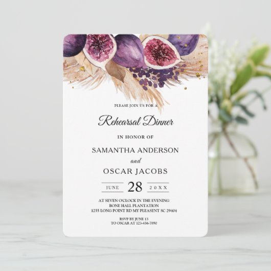 Gorgeous Violet Ficus & Pamp草 招待状 (スタンド正面)