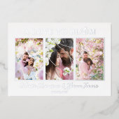 Gorgeous Wedding Rings Luxurious 3 Multi Photos 箔招待状 (正面)