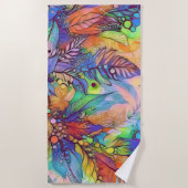 Gorgeous wild colorful surreal art ビーチタオル (正面)