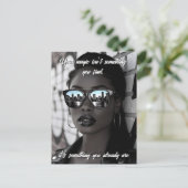 Gorgeous Woman in City with Sunglasses and Quote ポストカード (スタンド正面)
