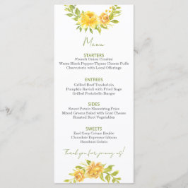 Gorgeous Yellow Floral Menu メニュー