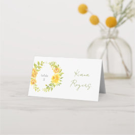 Gorgeous Yellow Floral Place Card プレイスカード