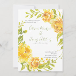 Gorgeous Yellow Floral Wedding Invitation 招待状