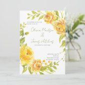 Gorgeous Yellow Floral Wedding Invitation 招待状 (スタンド正面)