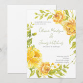 Gorgeous Yellow Floral Wedding Invitation 招待状 (正面/裏面)