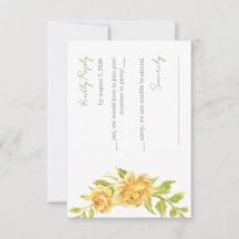 Gorgeous Yellow Floral Wedding Response Card