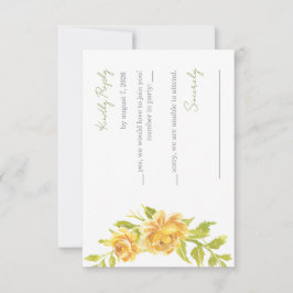 Gorgeous Yellow Floral Wedding Response Card 出欠カード