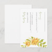 Gorgeous Yellow Floral Wedding Response Card 出欠カード (正面/裏面)