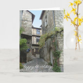 Gorges du Tarn、フランスの誕生日カード カード (黄色い花)