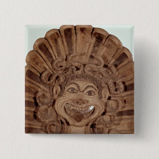 gorgonの頭部が付いているAntefix 缶バッジ (正面)