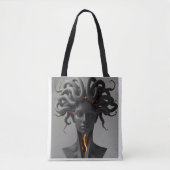 Gorgon Abstract Graphite Tote Bag トートバッグ (正面)