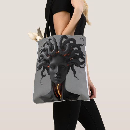 Gorgon Abstract Graphite Tote Bag トートバッグ (クローズアップ)