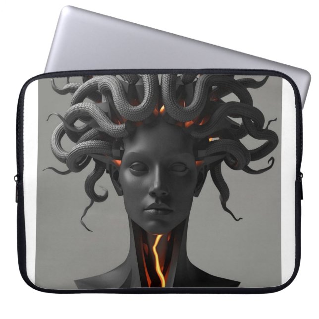 Gorgon Geometric Graphite Laptop Sleeve ラップトップスリーブ (正面)