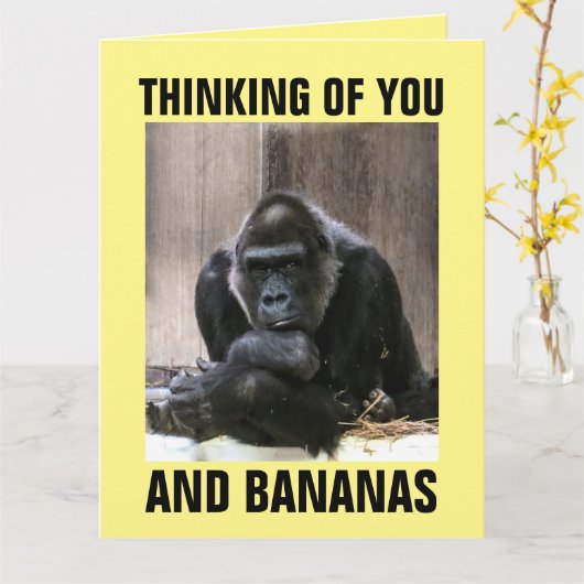 GORILLAの考えあいさつカーおもしろいド カード (黄色い花)