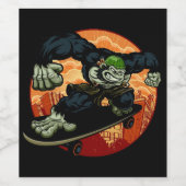 Gorillaスケートボードに乗って、Gorilla Monkey Ape S ワインラベル (シングルラベル)