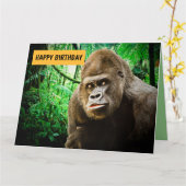 GORILLA誕生日おもしろいで彼の大きなグリーティングカード カード (黄色い花)
