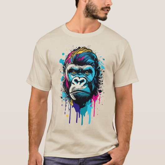 Gorilla頭部 – Gorilla Tシャツ – カラフル Gorilla (正面)