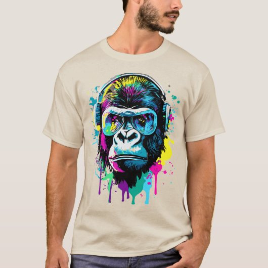 Gorilla頭部 – Gorilla Tシャツ – カラフル Gorilla (正面)