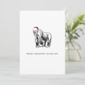 Gorilla Ape Funny Saying Santa Claus Christmas シーズンカード (スタンド正面)