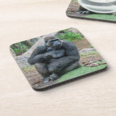 Gorilla at the zooの懸命プラスチックのコースター コースター (左側)