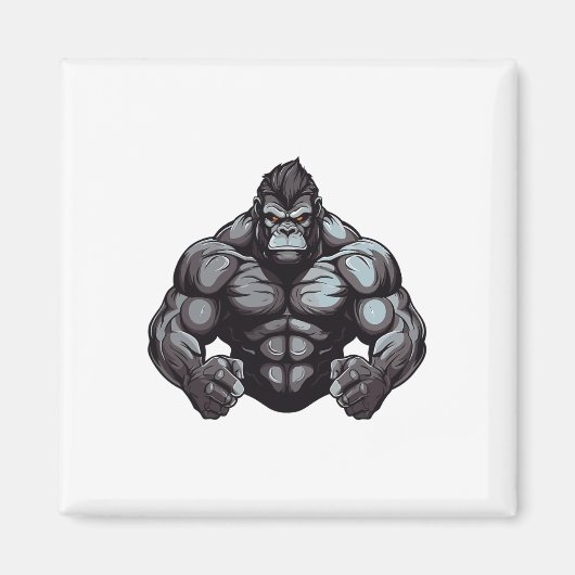 Gorilla Beast Bodybuilder Workout Gym Bodybuilding マグネット (正面)