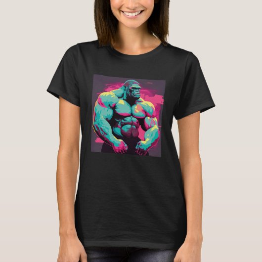 Gorilla Beast Bodybuilding Muscles Fitness Workout Tシャツ (正面)