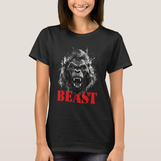 Gorilla Beast MMA Fighter Boxing Motivation Gym Wo Tシャツ (正面)