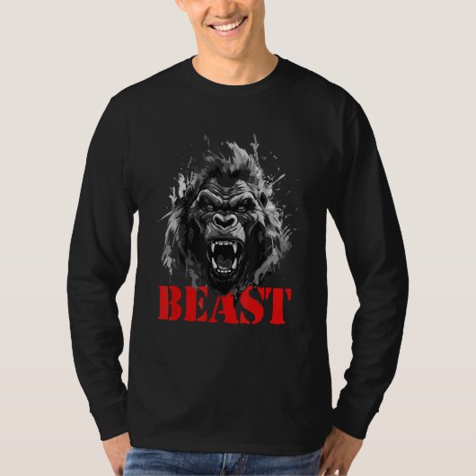 Gorilla Beast MMA Fighter Boxing Motivation Gym Wo Tシャツ (正面)
