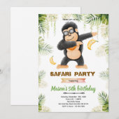 Gorilla birthday party invitation 招待状 (正面/裏面)