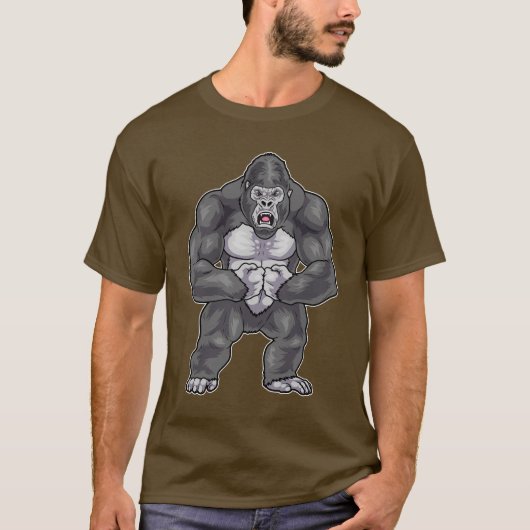 Gorilla Bodybuilder Bodybuilding Tシャツ (正面)