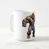 Gorilla Bodybuilder Pop Art Cartoon Drawing コーヒーマグカップ (正面左)
