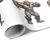Gorilla Bodybuilder Pop Art Cartoon Drawing ラッピングペーパー (ロールコーナー)