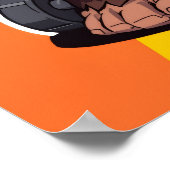 Gorilla Bodybuilder Weight Lifter Pop Art Cartoon ポスター (角)