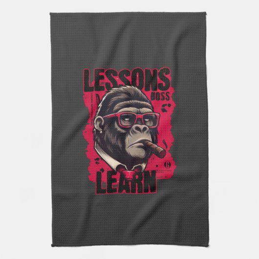 Gorilla Boss Lessons Learn Kitchen Towels  キッチンタオル (縦)