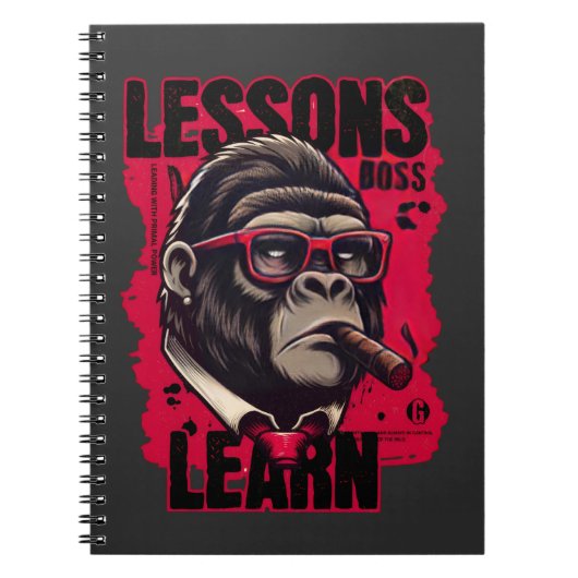 Gorilla Boss Lessons Learn Spiral Notebook  ノートブック (正面)