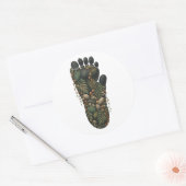 Gorilla Botanical Footprint Nature Sticker ラウンドシール (封筒)