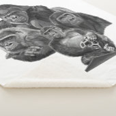 Gorilla Family Blanket ゴリラ家族のブランケット (GorillaLife) シェルパブランケット (3/4)