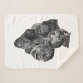 Gorilla Family Blanket ゴリラ家族のブランケット (GorillaLife) シェルパブランケット (正面(横))