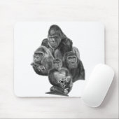 Gorilla Family Mouse Pad  ゴリラ家族のマウスパッド GorillaLife マウスパッド (マウス)