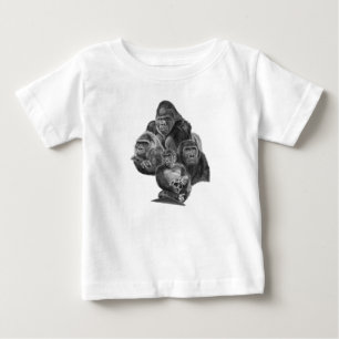 Gorilla Family T-shirt (ゴリラ家族のT-シャツ)Gorilla Life ベビーTシャツ