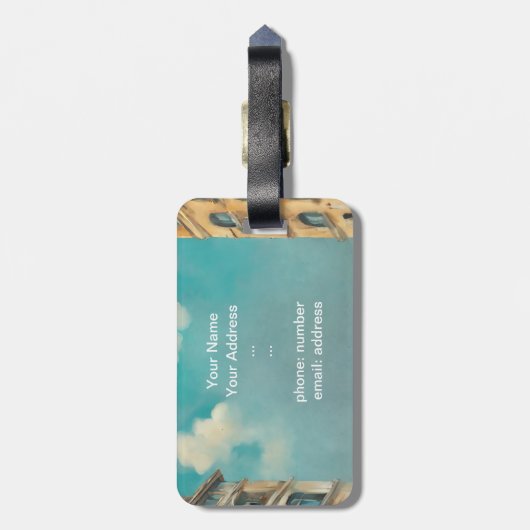 Gorilla im Anzug kraftvoll Reisen mit Stil ラゲッジタグ (裏面縦)