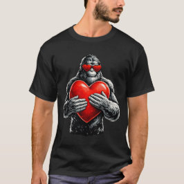Gorilla Love Heart Illustration Tシャツ
