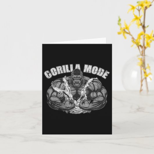 Gorilla Mode Gym Ape Fitness Coach Swole Monkey カード (黄色い花)