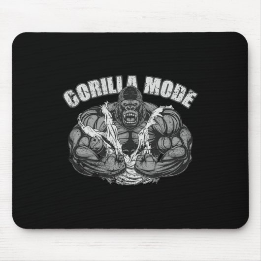 Gorilla Mode Gym Ape Fitness Coach Swole Monkey  マウスパッド (正面)