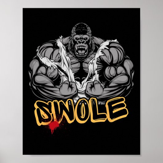 Gorilla Mode Strong Bodybuilding Workout Muscle Sw ポスター (正面)