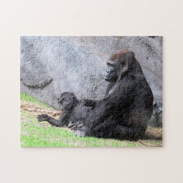 Gorilla Mom and Baby Puzzle ジグソーパズル