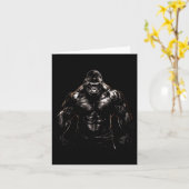 Gorilla Monkey Gym Wear Bodybuilding Workout Motiv カード (黄色い花)