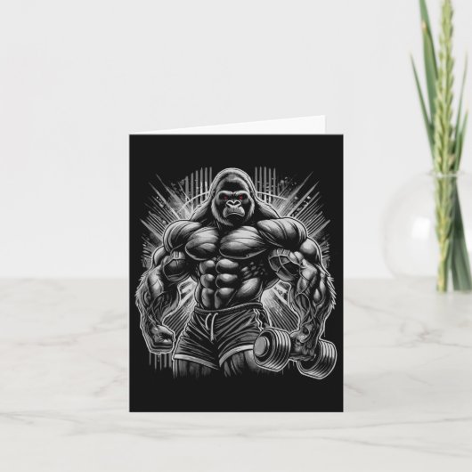 Gorilla Monkey Gym Wear Bodybuilding Workout Motiv カード (正面)